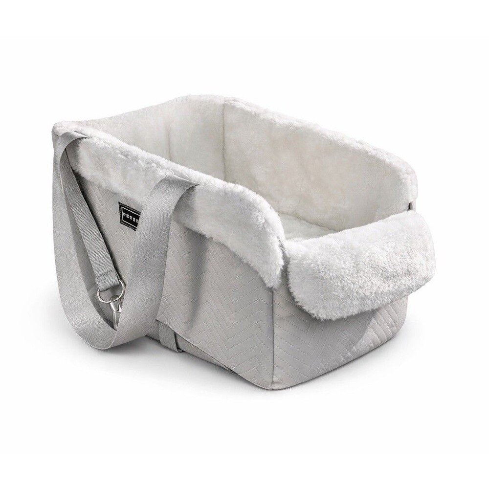 NEW Small Dog Console Car Seat Booster Travel Carrier Grey 17” Pet Seat